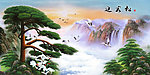 油画 迎客松