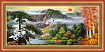 油画 迎客松