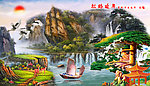 油画 迎客松