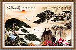 山水国画 松鹤延年