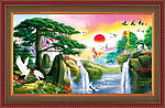 油画 迎客松