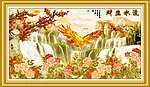 工笔中堂画 流水生财