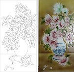 小花 浮雕花 花瓶
