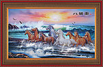 油画 八骏图
