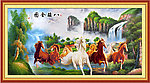 油画 八骏图