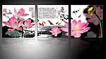 水墨荷花无框画