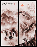 移门 山水国画