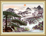 国画迎客松