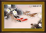 荷花九鱼图