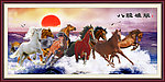 油画 八骏图