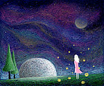 唯美 星空 插画