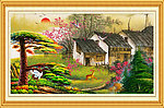 油画 迎客松