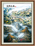 油画 长城