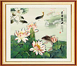 荷花国画