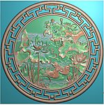 荷花鸳鸯挂匾精雕图