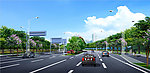 六车道马路绿化效果图