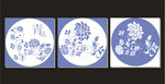 青花花纹无框画