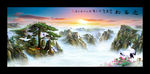 迎客松 油画