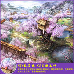 桃花岛 风景 钻石画 