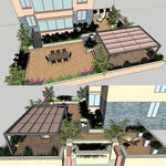 小屋顶花园草图大师SU