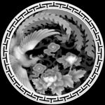 凤穿牡丹灰度图