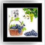 餐厅水果葡萄装饰画