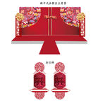 新中式喜字红色婚礼背景