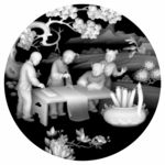 琴棋书画百子灰度图