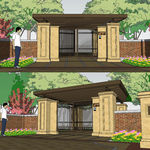 别墅入口景观sketchup