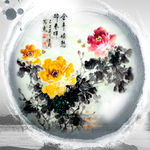 花卉水墨画