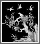 花鸟灰度图