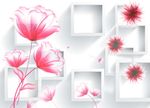 3D梦幻透明花背景墙