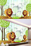 3D立体树林电视背景墙