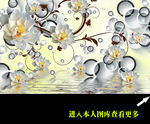 时尚玫瑰花卉黑白方框背景墙图片