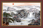 国画迎客松