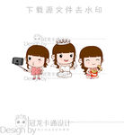 可爱小女孩萌妹子卡通矢量图