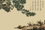 中式背景墙 大型壁画