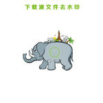 手绘大象矢量图