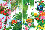 梅兰竹菊立体画序列图