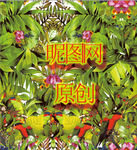 绿色树叶和鹦鹉小鸟