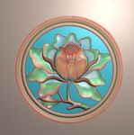 牡丹花圆背板117-117