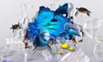 3D冰海洋装饰背景画