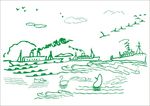 海上轮船 绘画