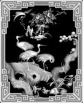 花鸟灰度图