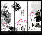 荷花国画