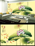 中国风荷花电视背景墙