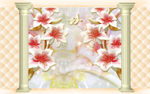 3d欧式玉雕花电视背景墙