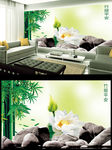 竹子竹报平安电视背景墙