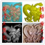 精雕图龙狮 灰度图 雕刻图