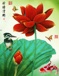 十字绣钻石画爱莲说荷塘清趣荷花